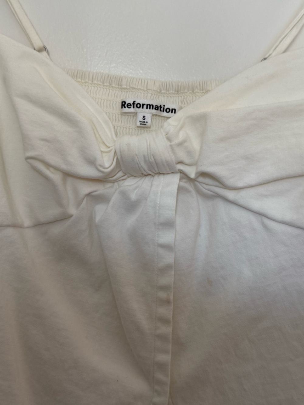 Reformation white/cream bow top